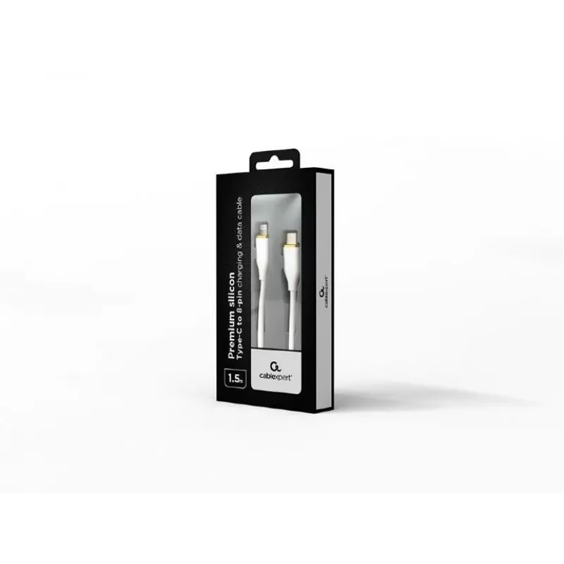 USB laidas GEMBIRD 1,5 m — CC-USB2S-CM8PM-1.5M-W, USB A vyriškas į USB Mini-B 8 kontaktų