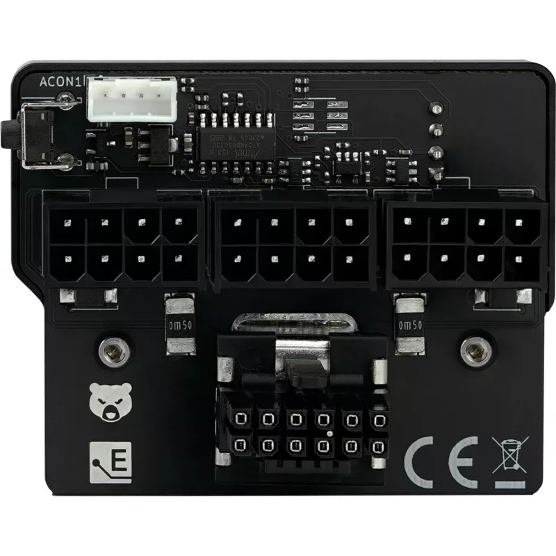 PCIe maitinimo laido adapteris Thermal Grizzly TG‑WV‑P38H1R 1×12VHPWR į 3×8‑pin (atvirkštinis), juodas