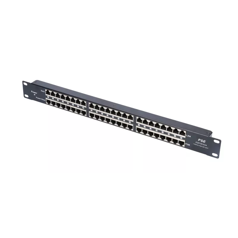 Extralink PoE Injector 24 prievadai 24x 100Mb/s RJ45, montuojamas į stelažą