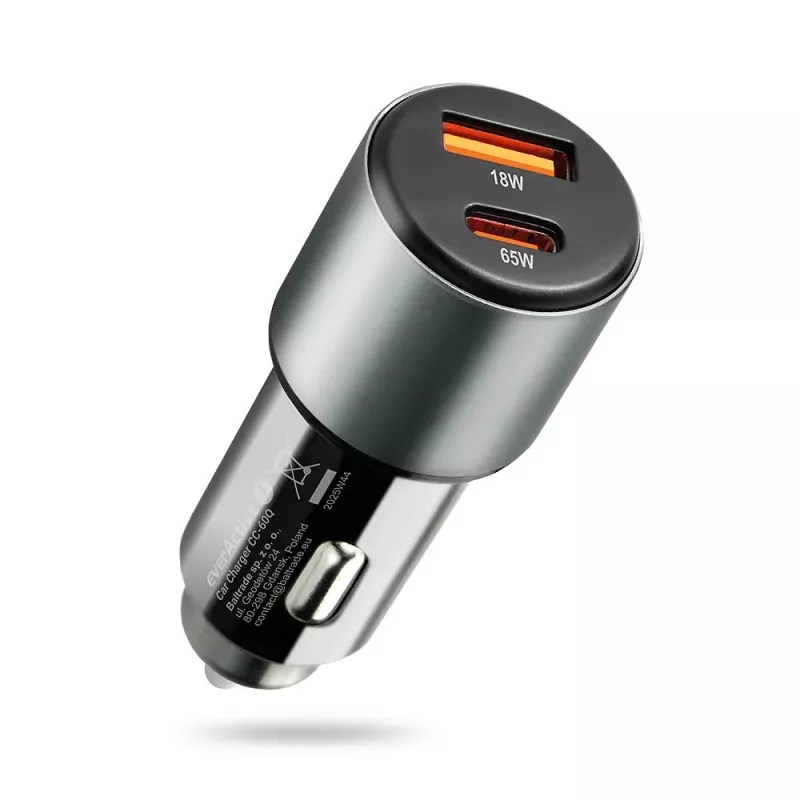 Automobilinis kroviklis everActive CC-60Q, QC3.0, iki 83W, USB maitinimo adapteris automobiliui
