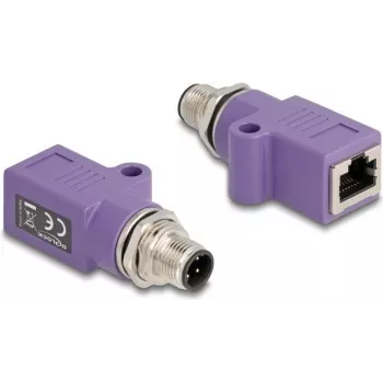 DeLOCK 60669 lyties keitiklis M12 RJ45 violetinis