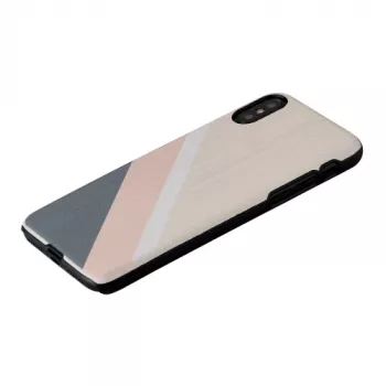 Dėklas iPhone X/XS iš medžio ir polikarbonato Pink Suit Black