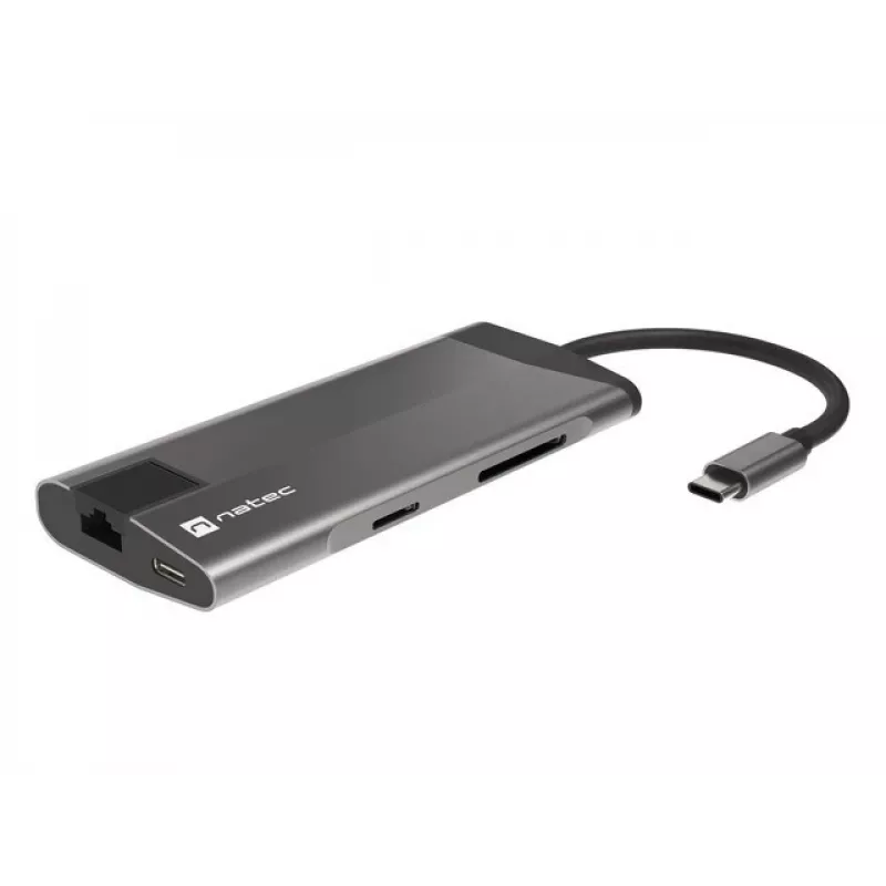 NATEC Fowler Plus USB Type-C juoda pilka MicroSD SD Hub