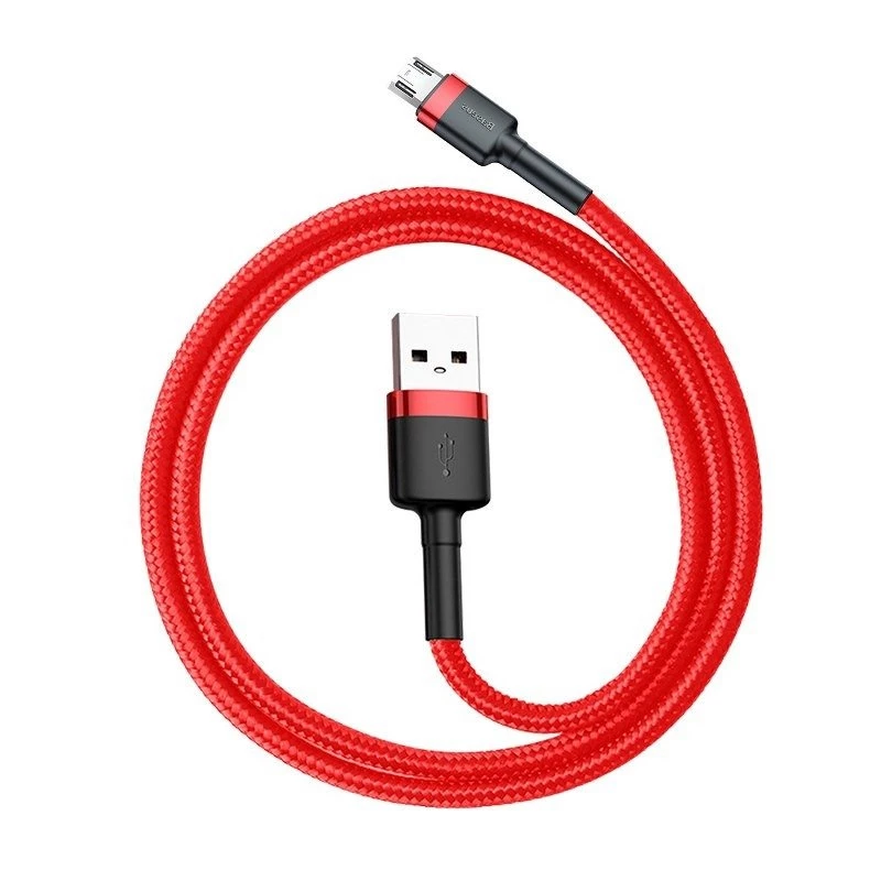 USB laidas Baseus CAMKLF-C09 2m USB A Micro-USB B Raudonas