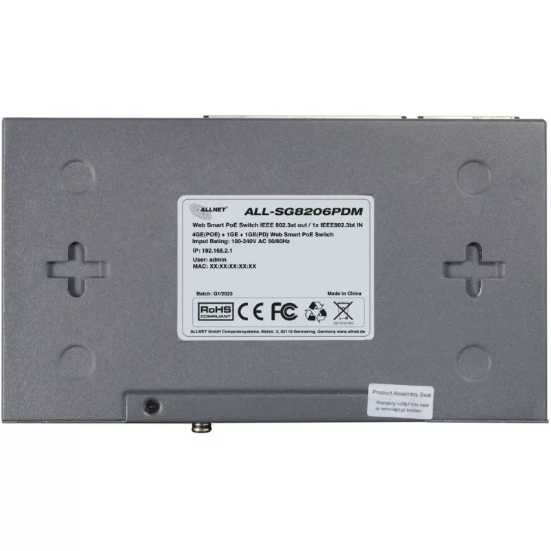 ALLNET ALL-SG8206PDM PoE jungiklis 6 prievadų 802.3af/at