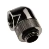 XSPC 90° adapteris G1/4 colio AG į G1/4 colio IG, pasukamas, juodas chromas, 4 vnt. pakuotė