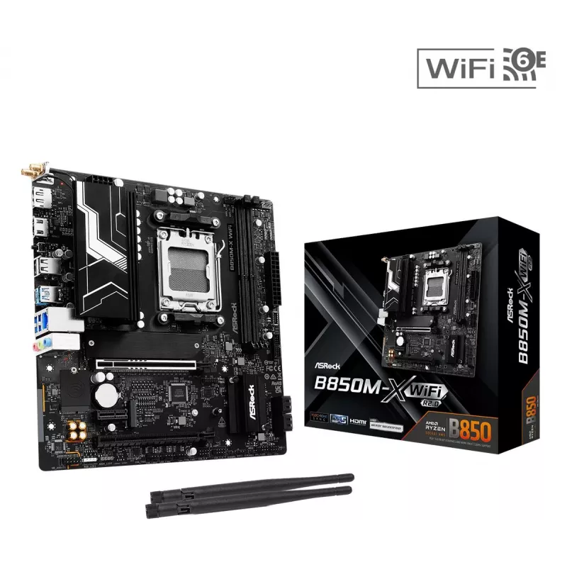 ASRock B850M-X WiFi R2.0 AMD B850 AM5 Micro-ATX pagrindinė plokštė
