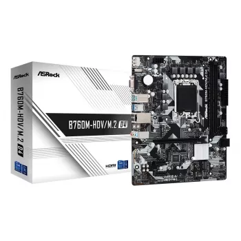 ASRock B760M-HDV/M.2 D4 pagrindinė plokštė, LGA 1700, DDR4, Micro-ATX