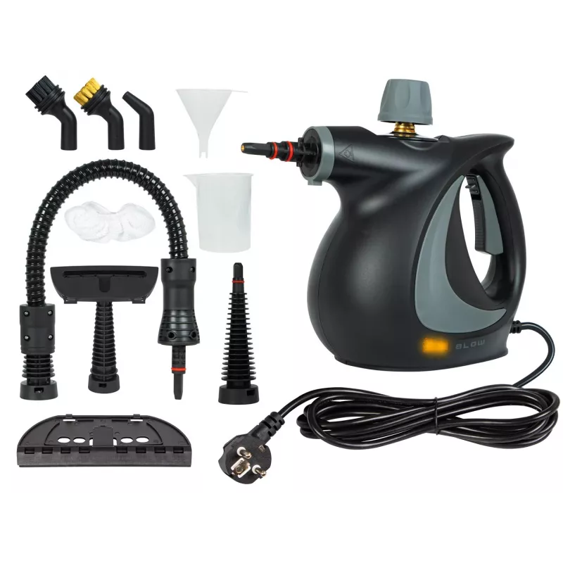 Nešiojamas garinis valytuvas BLOW PURE STEAM – 1050 W, 0,35 L bakelis, 3,2 bar, iki 130 °C, su grindų ir langų antgaliais