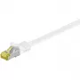 Wentronic Goobay Cat.7 jungiamasis laidas, S/FTP (PiMF), baltas, 0,25 m - LSZH halogenų neturintis, varinis, RJ45 kištukas (91089)