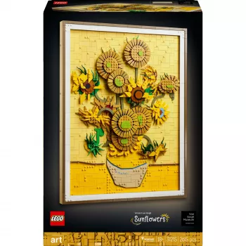 Sienos mozaikos rinkinys LEGO Art Vincent van Gogh Saulėgrąžos 3D mozaika 2615 dalių 540×410×50 mm