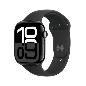 Apple Watch Series 10 GPS 46mm Jet Black Aliuminio Korpusas su Juoda Sportine Juosta - M/L