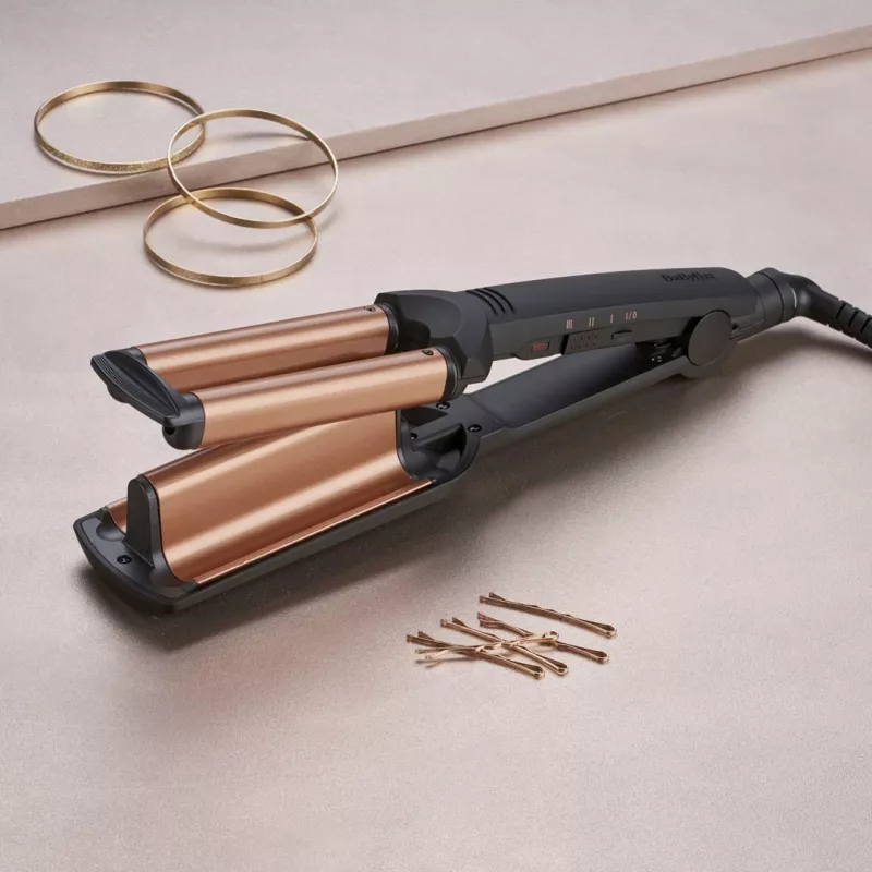 BaByliss Deep Waves Garbanojimo žnyplės Šilta juoda, Oranžinė 98.4 (2,5 m)