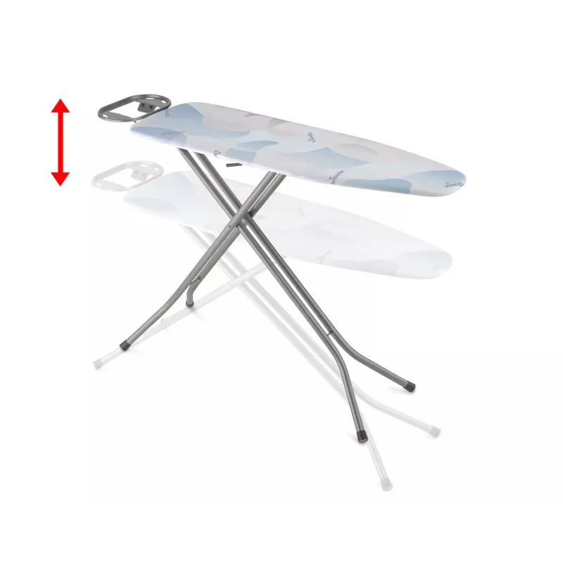 Pilno dydžio lyginimo lenta VILEDA Bravo Plus 143032 – reguliuojamas aukštis 80–97 cm, lenta 380×1200 mm, plieninis tinklelio viršus