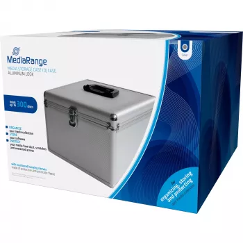 MEDIARANGE BOX76 dėžutė diskams – talpina 300 diskų, sidabrinė, 120 mm, aliuminis
