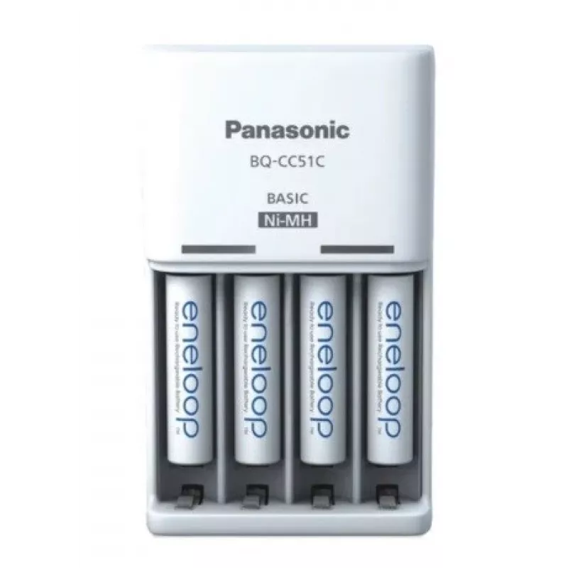 Panasonic Eneloop Basic BQ-CC51 įkroviklis + 4x AAA 800 mAh (K-KJ51MCD04E)