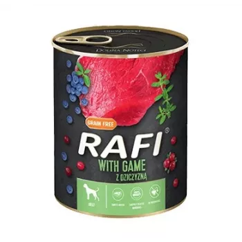 Šlapias šunų ėdalas Dolina Noteci Rafi Dog elniena 800 g – konservuotas suaugusių šunų ėdalas
