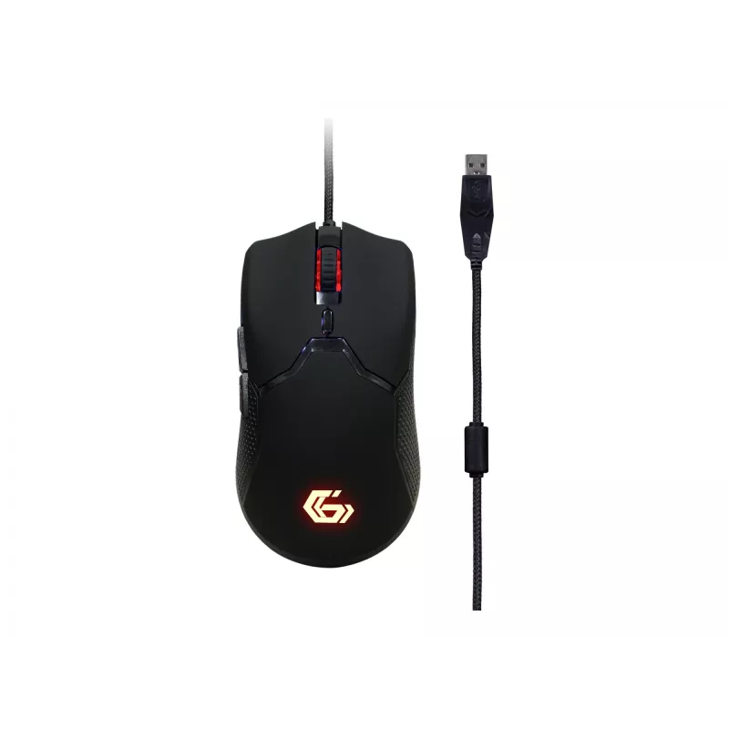 Žaidimų klaviatūra GEMBIRD GGS-UMGL4-01 pilno dydžio USB QWERTY 104 klavišų US anglų išdėstymo su pele, juoda