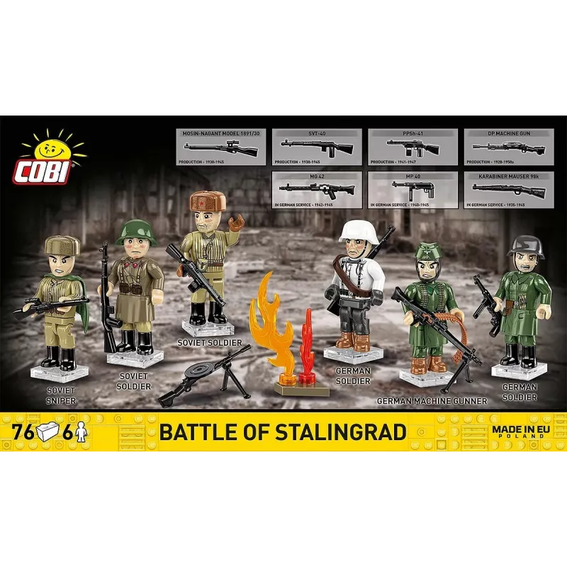Cobi Konstruktoriai Stalingrado mūšio modelis — 76 dalių, istorinė diorama