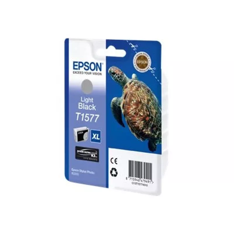 Epson Turtle T1577 Šviesiai juoda, didelės talpos (XL), pigmentinis rašalas, 25,9 ml, 1 vnt., 23000 puslapių