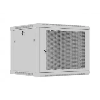 Sieninis 19 colių rėminis kabinetas LANBERG 9U 600x600 mm pilkas su perforuotomis durelėmis