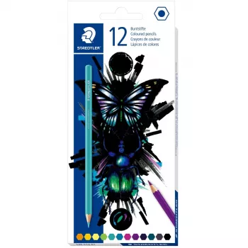 Spalvotų pieštukų rinkinys Staedtler 146 C12 E1 – įvairiaspalviai, 12 vnt., minkštas švinelis