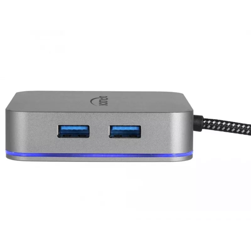Dėstymo stotelė DeLOCK 87742, USB-C, HDMI, 3x USB-A, Gigabit Ethernet, 87 W