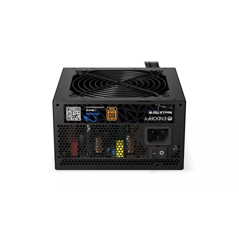 Maitinimo blokas ENDORFY Vero L6 750 W, 24 kontaktų ATX, 80 PLUS Bronze, 120 mm ventiliatorius, Juoda