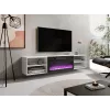 TV spintelė cama meble POLO 180x33x39 cm su elektriniu židiniu 1400–1600 W, laminuota, balta/juoda