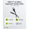 Goobay USB-C laidas Fabric Supersoft su metalinėmis jungtimis, 2 m, juodas (2m, USB 2.0, 60W)