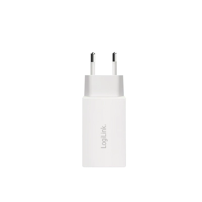 LogiLink PA0367 dvigubas USB-C sieninis įkroviklis 65 W, baltas