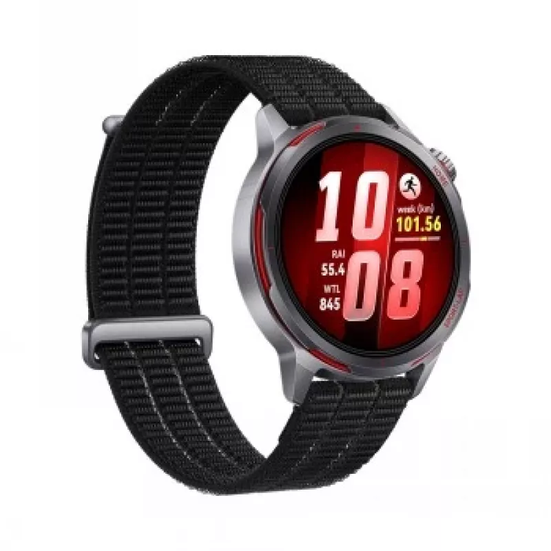 Išmanusis laikrodis HUAWEI GT Runner 2 — 1,32 colio (3,35 cm) AMOLED 466×466, titano korpusas, GPS, juodas fluoroelastomerinis dirželis