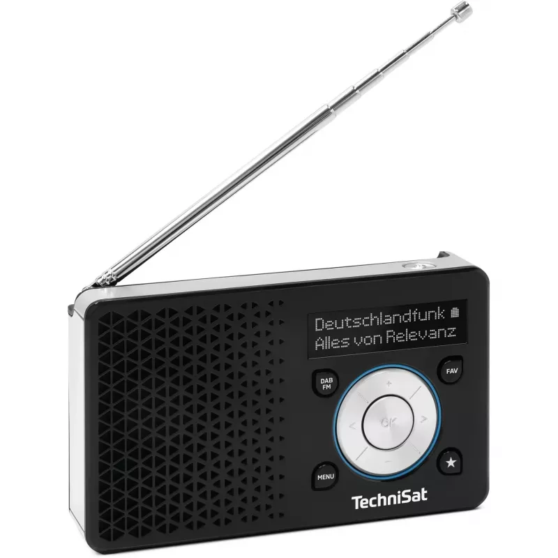 Nešiojamas radijas TECHNISAT DIGITRADIO 1 A – DAB+/FM, OLED ekranas, USB-C, 3,5 mm ausinės, 1 W, juodas/sidabrinis