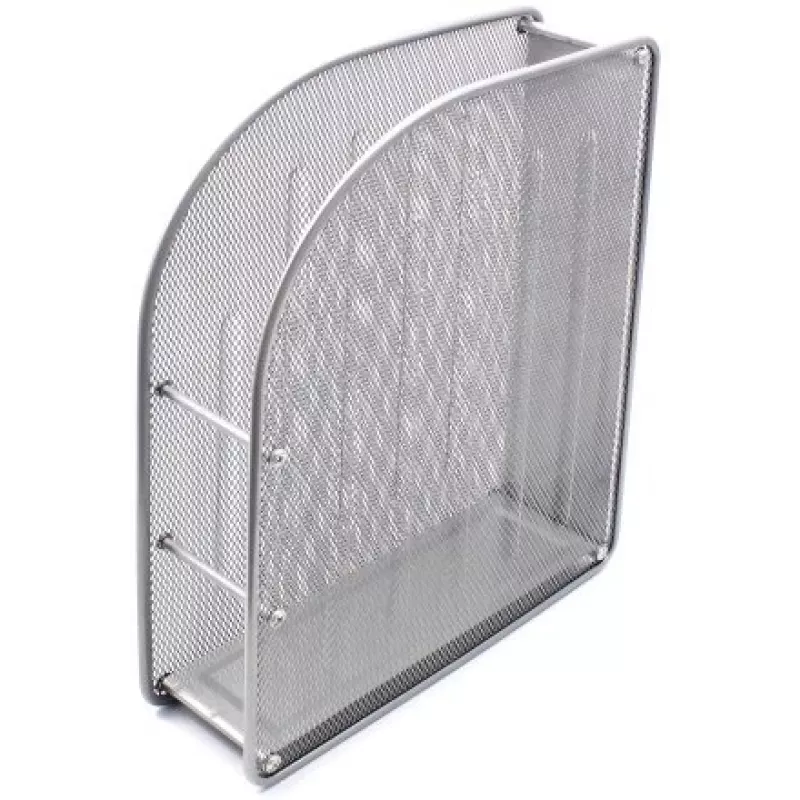 Vertikalus dėklas FORPUS FO30559, perforuotas metalas, 7 cm aukštis, sidabrinis