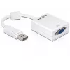 Vaizdo kabelio adapteris DeLOCK 61766 0,125 m VGA DisplayPort baltas