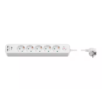 Goobay 5 jungčių ilgintuvas su jungikliu ir USB prievadais