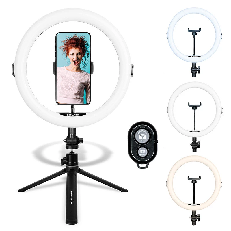 Agfa Arl11 žiedinė šviesa 120 LED vlogui + stovas + nuotolinis valdymas