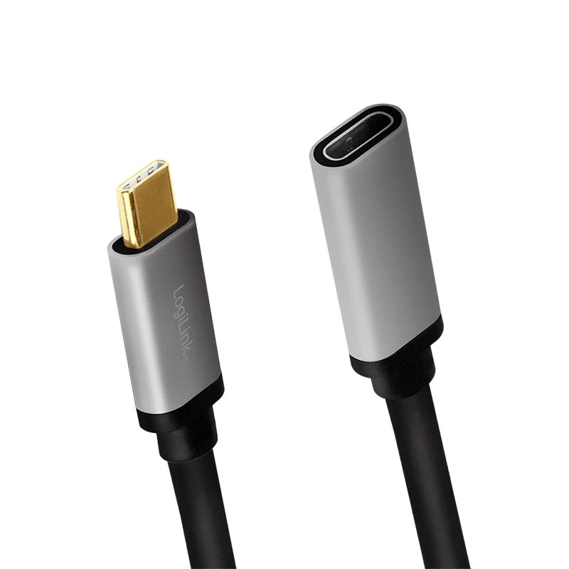 LogiLink USB C kabelis USB 3.2 Gen 2 CUA0105 0,5 m USB-C juodas/pilkas