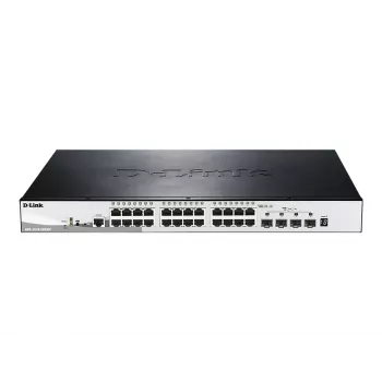 D-Link DGS-1510-28XMP valdomas L2/L3 Gigabit Ethernet (10/100/1000) „Power over Ethernet“ (PoE) jungiklis, juodas, pilkas