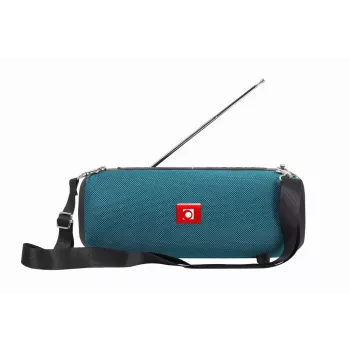 Nešiojamas stereofoninis garsiakalbis GEMBIRD SPK-BT-17-G – Bluetooth 5.1, 5 W RMS, 1200 mAh, MicroSD, FM, AUX