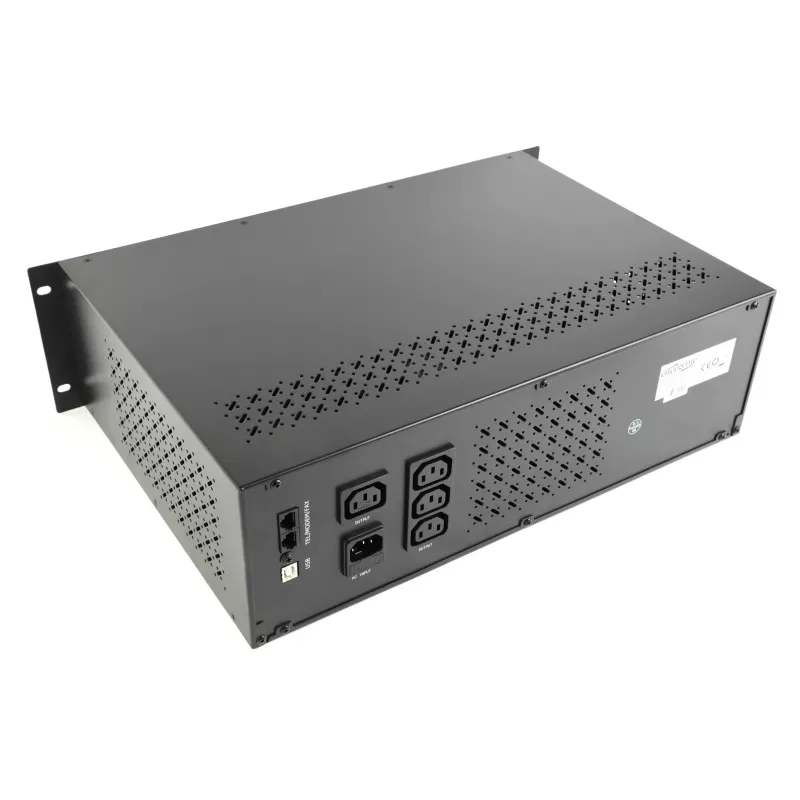 Gembird UPS stovo 19'' 3.4U 1500VA, 4x IEC 230V išėjimai, IEC14 įėjimas, RJ11, USB, LCD, Line-Interactive 1.5 kVA 900 W 4 lizdai