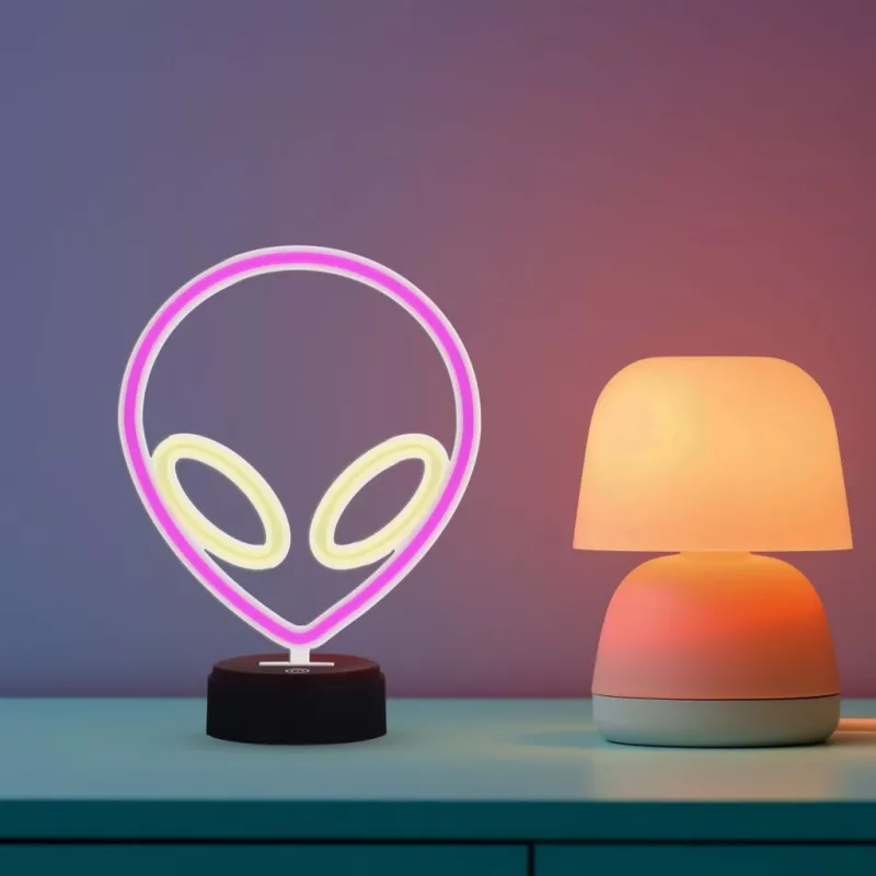 Stalinė lempa MANTA SNL86PK Stiliaus Neon Šviesos NSO Rožinė – dekoratyvinė neoninė rožinė lempa