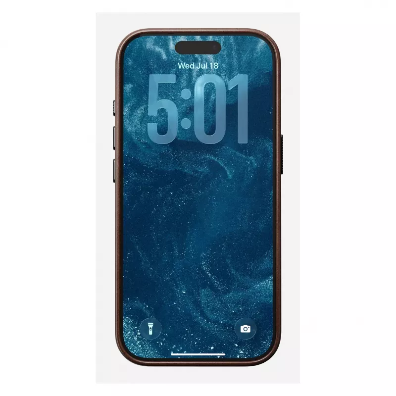 Mobilaus telefono dėklas Nomad Traditional Leather Case, skirtas iPhone 17 Pro, oda, mikropluoštas, tinka 6,3 colio (16 cm) ekranui, ruda spalva