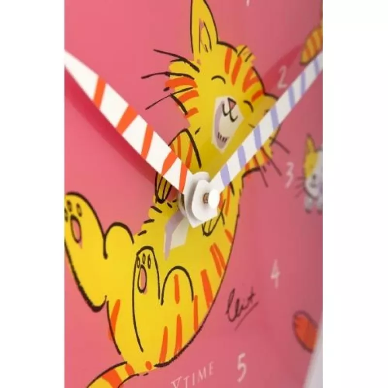 NeXtime laikrodis 8810 Tickle My Tummy, 30 cm skersmens, sieninis, rožinė / įvairiaspalvis