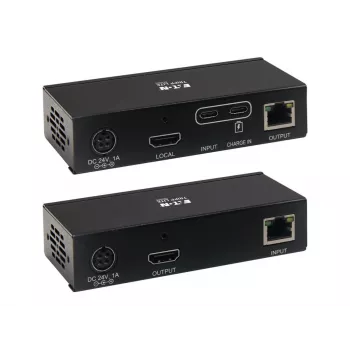 Eaton Tripp Lite Series USB-C į HDMI per Cat6 plėtiklio rinkinys su KVM palaikymu, 4K 60Hz, 4:4:4, siųstuvas/imtuvas, USB, PoC, HDCP 2.2, iki 70 m, TAA