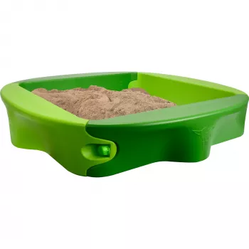 Smėlio dėžė Simba‑Dickie BIG 800056733, plastikinė, 1380×1380 mm, įmontuoti suoleliai, žalia