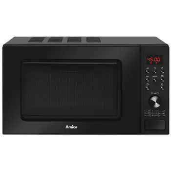 Mikrobangų krosnelė Amica AMGF20E1GB su lygiu paviršiumi ir griliu, 20 L, 700 W, juoda