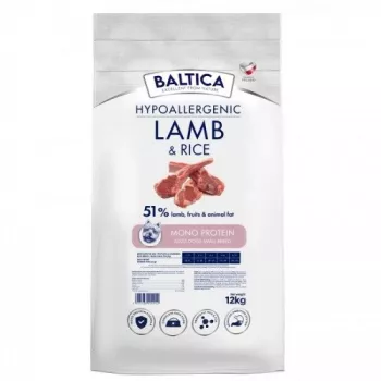 BALTICA Nutraceutic Hypoalerginė S ėriena su ryžiais - sausas šunų ėdalas - 12kg