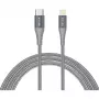 USB 2.0 adapterio laidas, USB-C kištukas > Lightning kištukas (sidabrinis/pilkas, 1 m, PD, pintas)