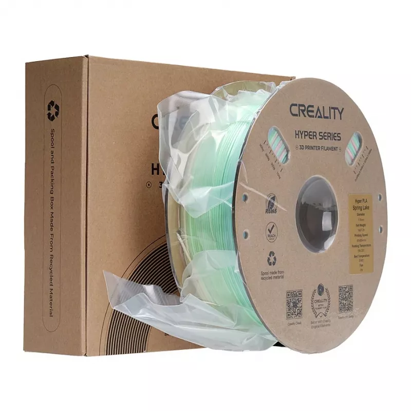 3D spausdinimo filamentas Creality PLA 1,75 mm, 1 kg – Mėlyna/Žalia/Rožinė (Creality 3301010424)